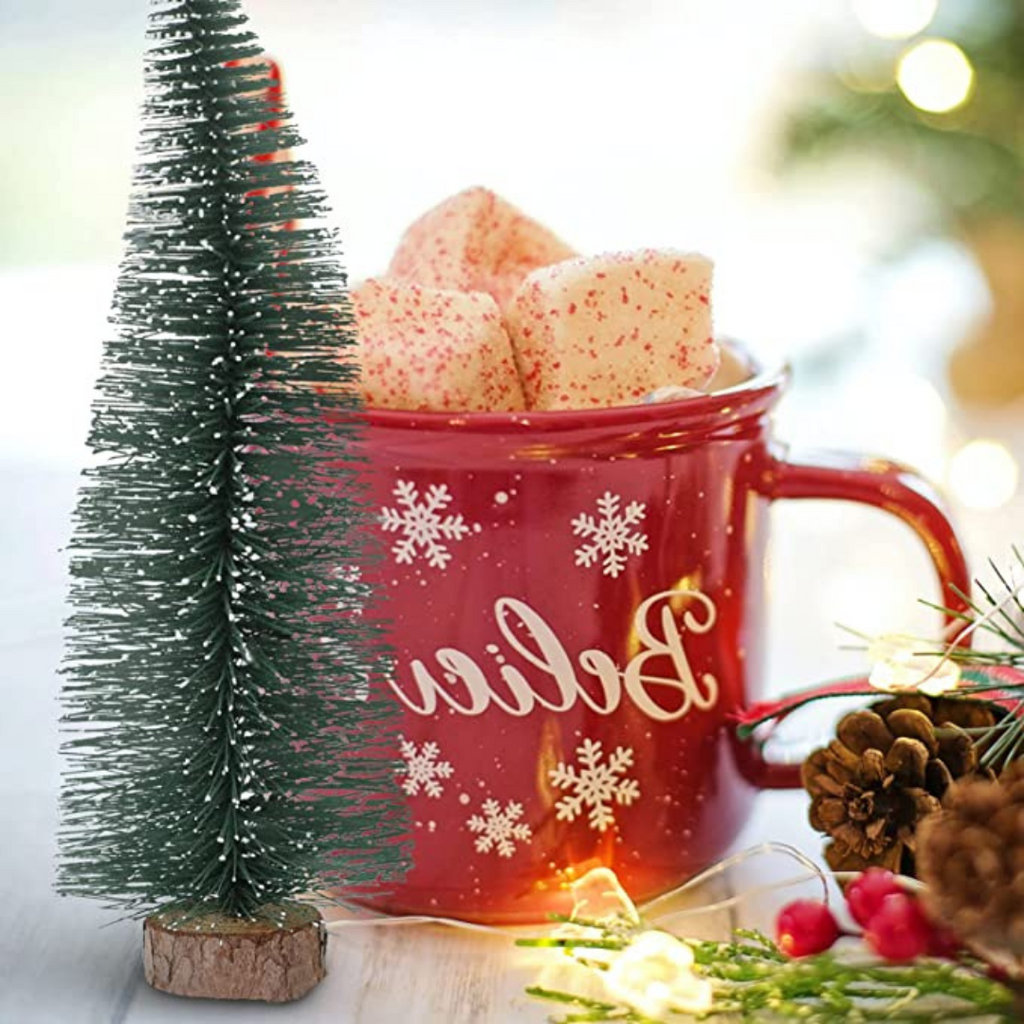 Mini Árvore De Natal Com Bases De Madeira