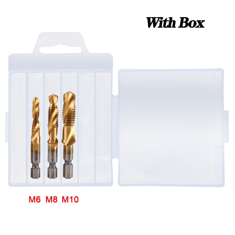 Kit 6 Brocas Power Titanium 2 em 1 + Porta-Brocas