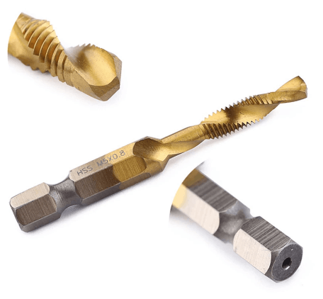 Kit 6 Brocas Power Titanium 2 em 1 + Porta-Brocas